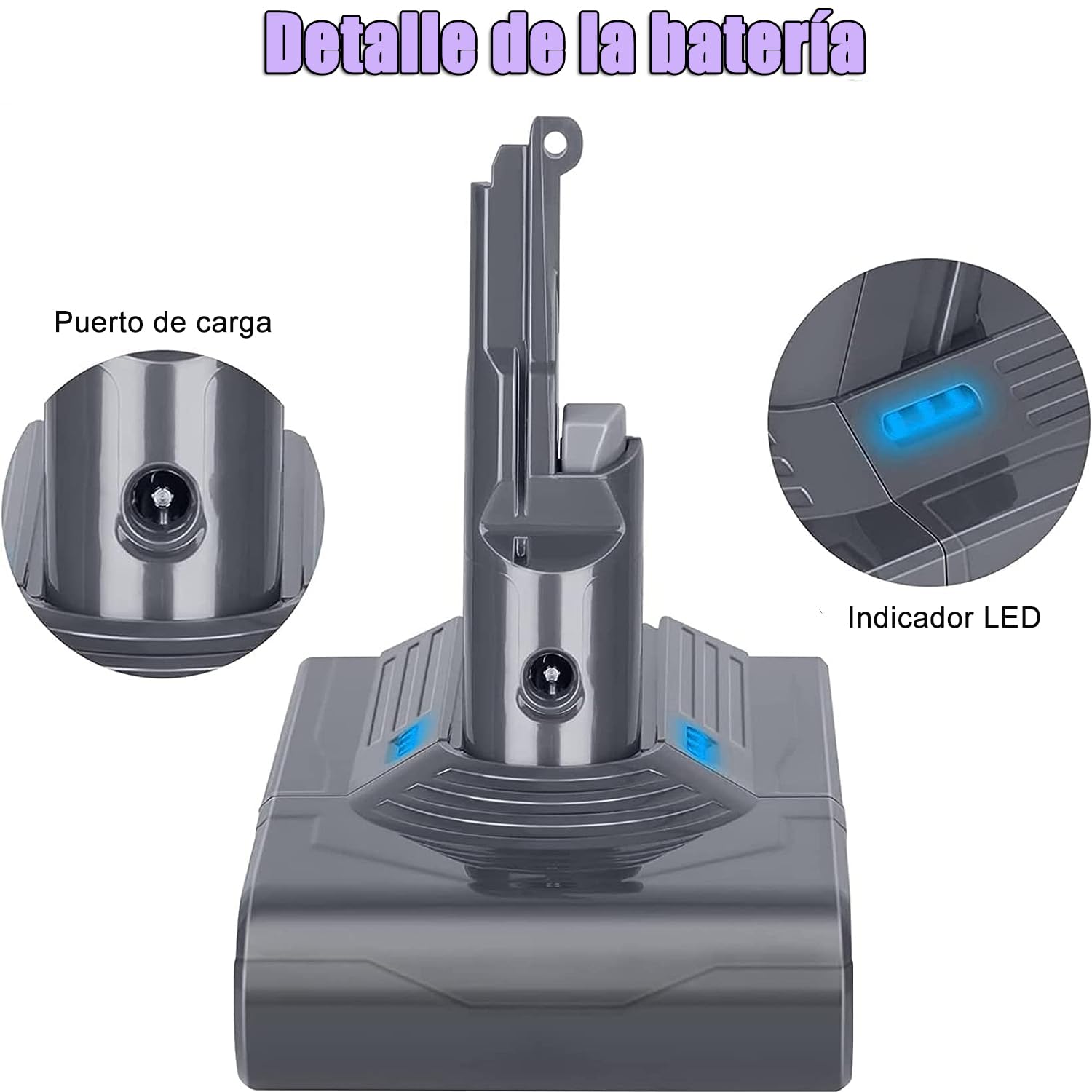 KUNLUN Batería para Dyson V8 SV10, Batería de Repuesto de Iones de Litio de 4500 mAh para Dyson V8 Absolute V8 Animal V8 Fluffy V8 Motorhead de Aspiradora