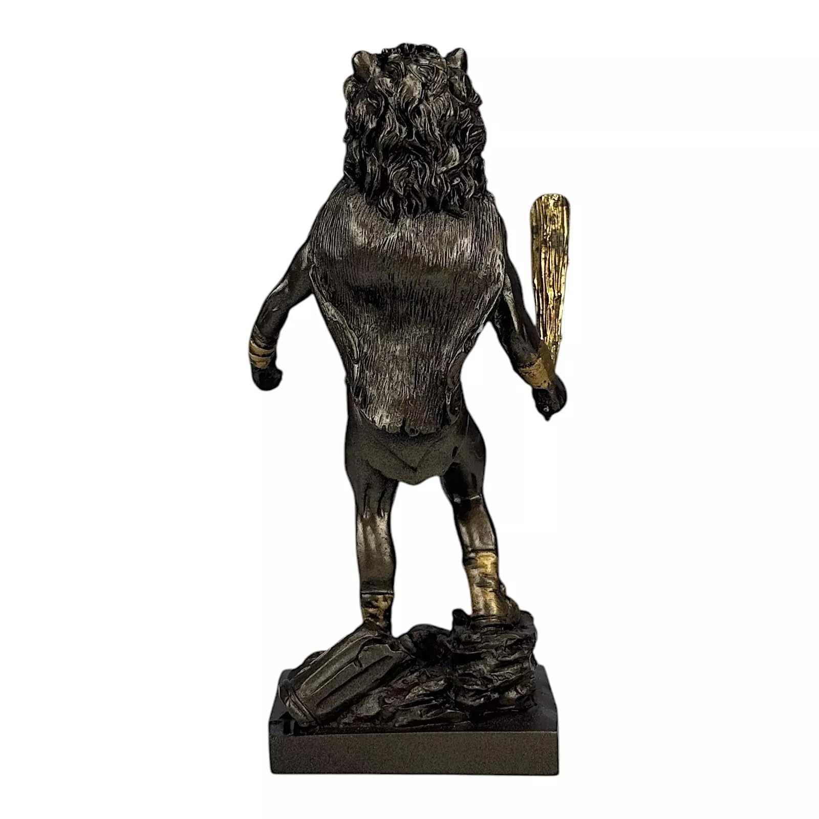 Herkules z nietoperzem i głową lwa grecki efekt brązu statuetka rzeźba 15,5 cm
