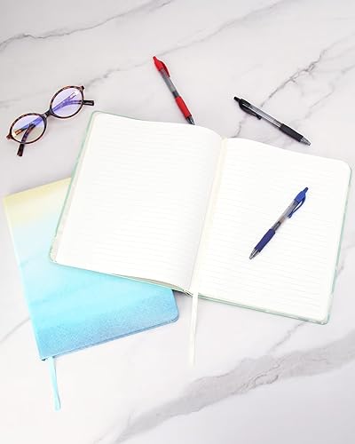 Miniatura 2 de Eccolo - Cuaderno grande de rayas, tapa dura, diario de escritura, 256 páginas rayadas de marfil, marcador de cinta, plano plano, tamaño de