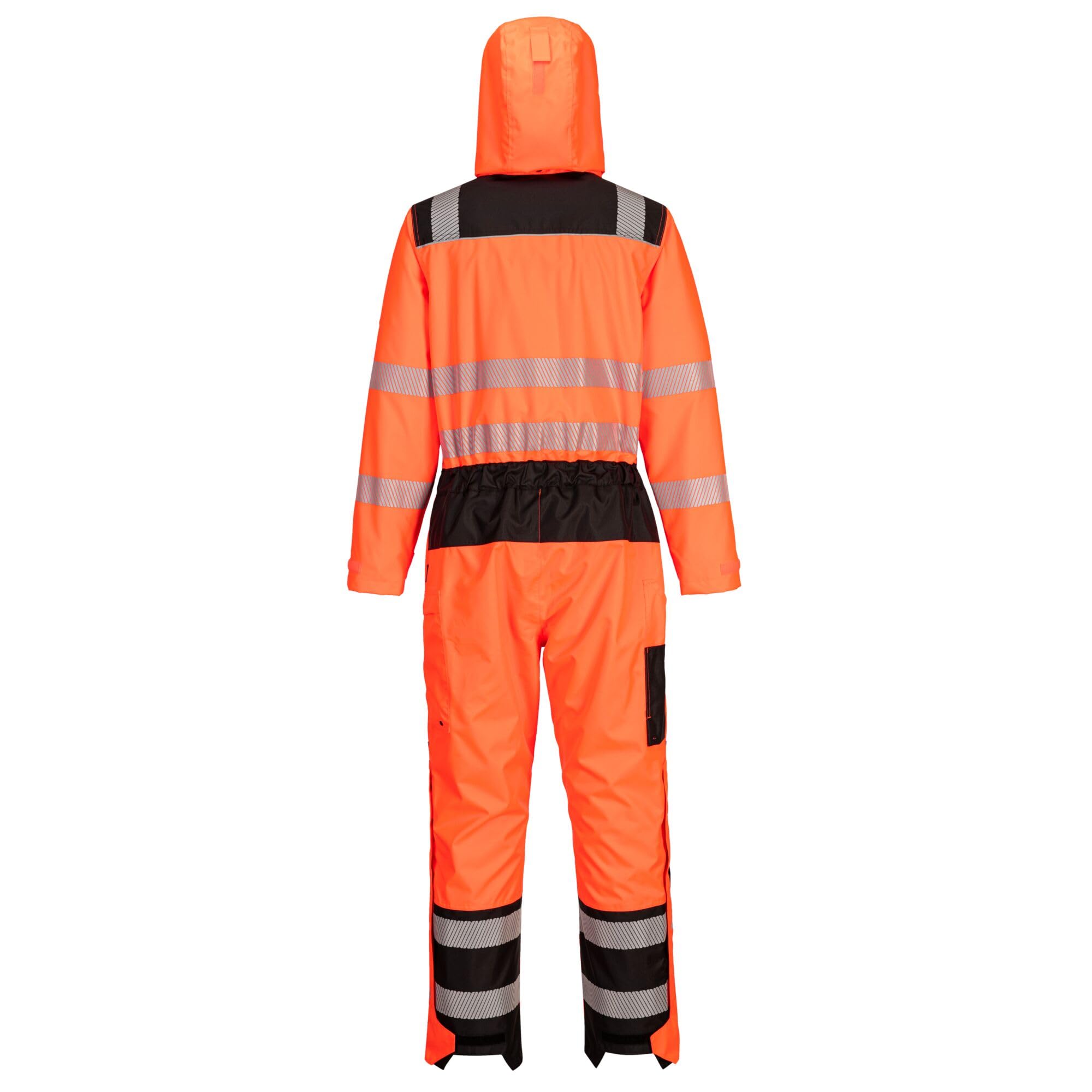 PORTWEST Combinaison de pluie haute visibilité PW3 Orange/Noir M - FR(42-44) - UK(32-34) - Vêtements de travail