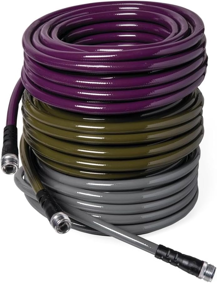 Gardeners Supply Company 1/2 Premium Drinking Water Safe Hose | Heavy Duty Flexible and Lightweight BPA- Free Garden Water Hose | 1/2 D x 25' Long - Gray