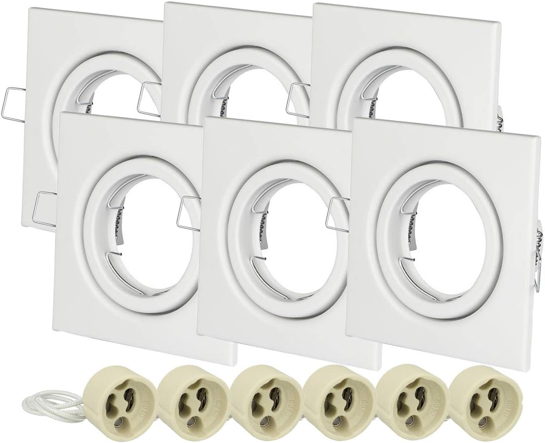 Trano Cornice Tonda Per Faretto Da Incasso GU10/MR16 - 60mm Foro, Alluminio, Bianco - Design Super Piatto