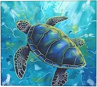 Vista 9 de Tapete de secado de platos de tortuga marina de dibujos animados para encimeras de 18 x 16 pulgadas, almohadilla escurridor de platos con lazo