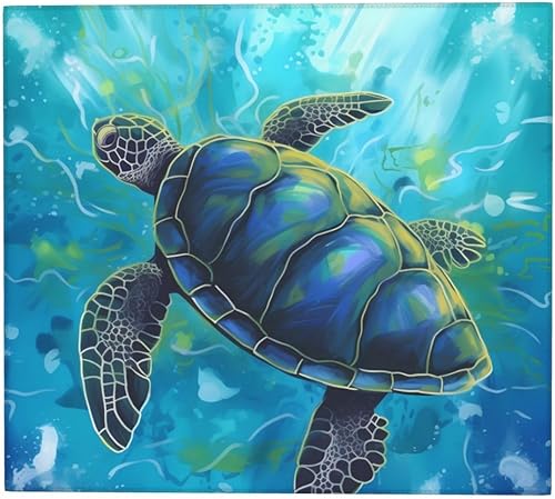 Miniatura 9 de Tapete de secado de platos de tortuga marina de dibujos animados para encimeras de 18 x 16 pulgadas, almohadilla escurridor de platos con lazo para