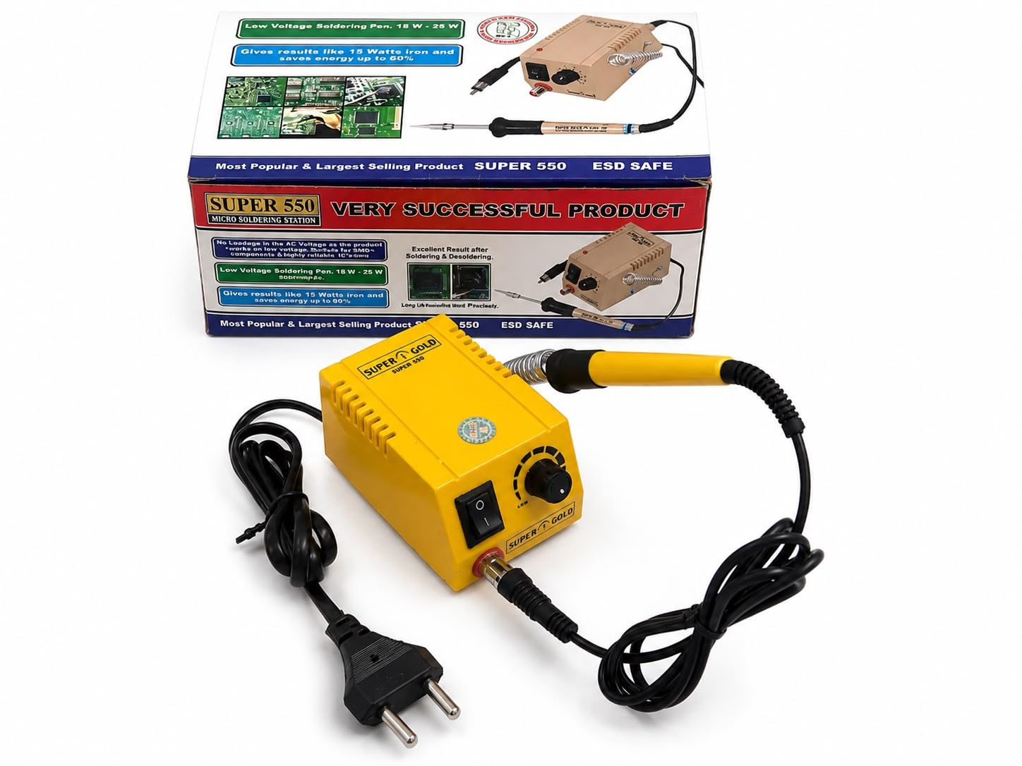 Super Gold Super 550 Micro Soldering Station, 15W Low Voltage Soldering Iron, ESD Safe, for SMD Components and jewellery tools-image-33