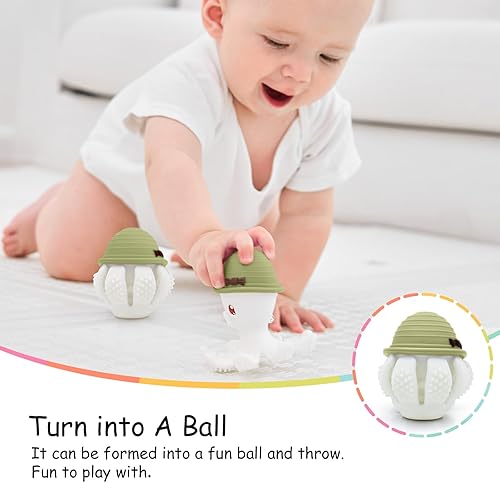 Miniatura 6 de Mombella Mordedor de pulpo para bebés de 3 meses en adelante, juguete de dentición infantil de silicona suave, masticable funcional para calmar las