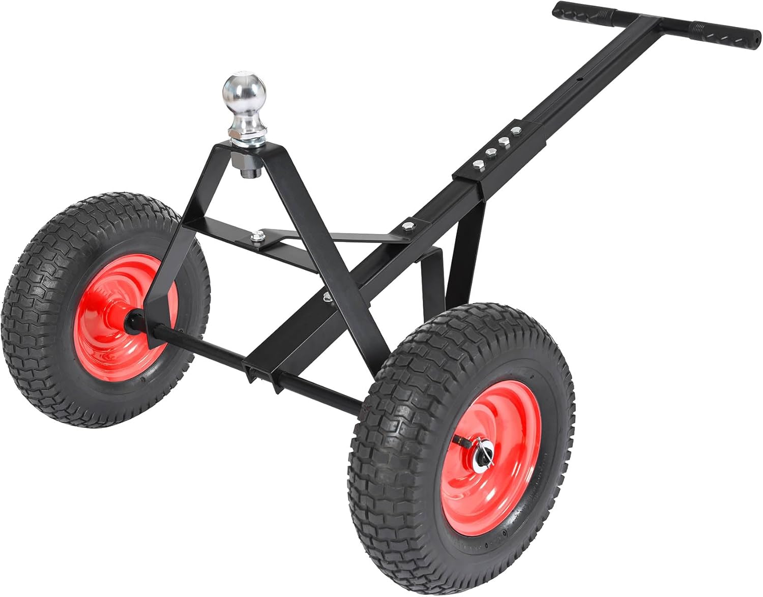 1000 lb Capacity Trailer Dolly with 2 Inch Ball, Heavy Duty Manual Trailer Mover, Wide Base Dolly with 13" Flat-Free Tires, Hand Jack for Boat, RV, Car, and Utility, (Black)