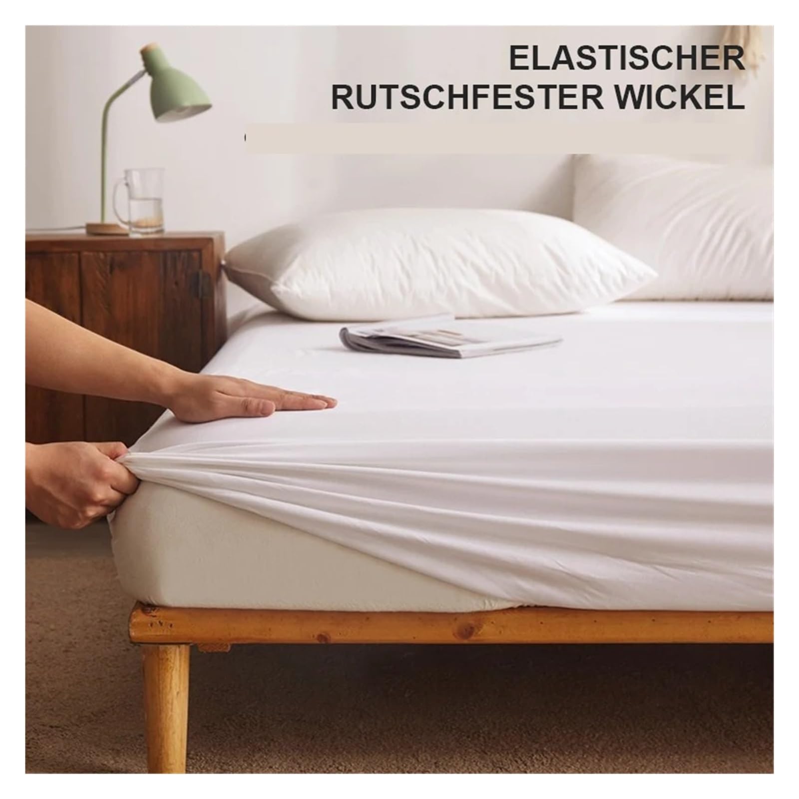 Housse de Matelas imperméable, draps-Housses réglables, 90/100/140/160/180/200x200cm, Coussin de Protection Anti-poussière pour la Chambre à Coucher, Le Matelas(200x200cm)