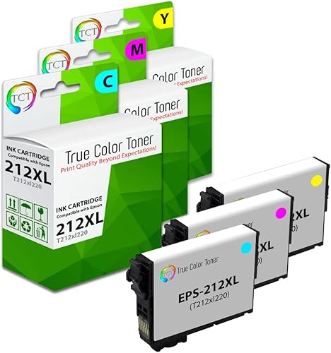 TCT Cartucho de tinta de repuesto de alta calidad compatible para impresoras Epson 212XL de alto rendimiento con Epson Workforce Wf-2830 Wf-2850, disponible en Yaxa Peru