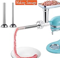 Vista 4 de Accesorios de molinillo de alimentos de acero inoxidable para batidoras de pie Kitchenaid accesorio de molinillo de carne incluye 2 tubos de relleno