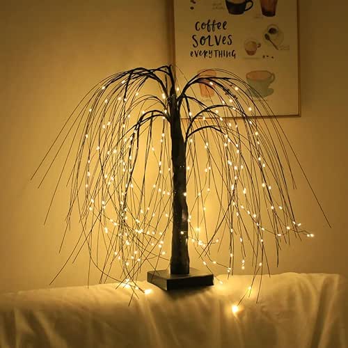 192 LED Willow Tree Lights 24" Warm White Fiber Optic