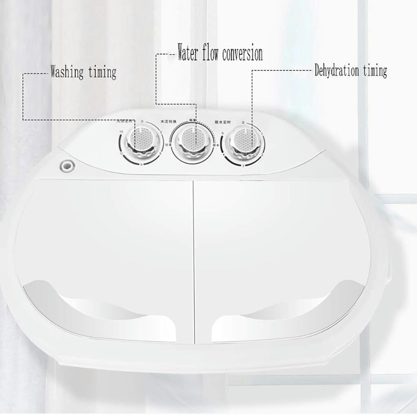 Mini lavadora portátil de doble tina para apartamentos de estudiantes, diseño compacto, eficiente y ligera, ideal para espacios pequeños y fácil de usar, capacidad de 9 libras