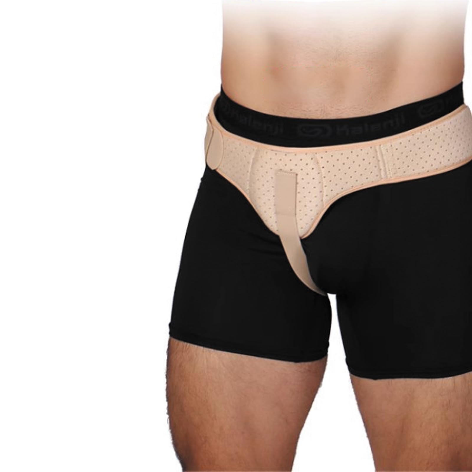 Leistenbruchgürtel, Links oder Rechts, Verstellbare Leistenhernien Unterstützung, für Bauchhernien, mit Herausnehmbaren Kompressionspolstern(Beige,Medium)