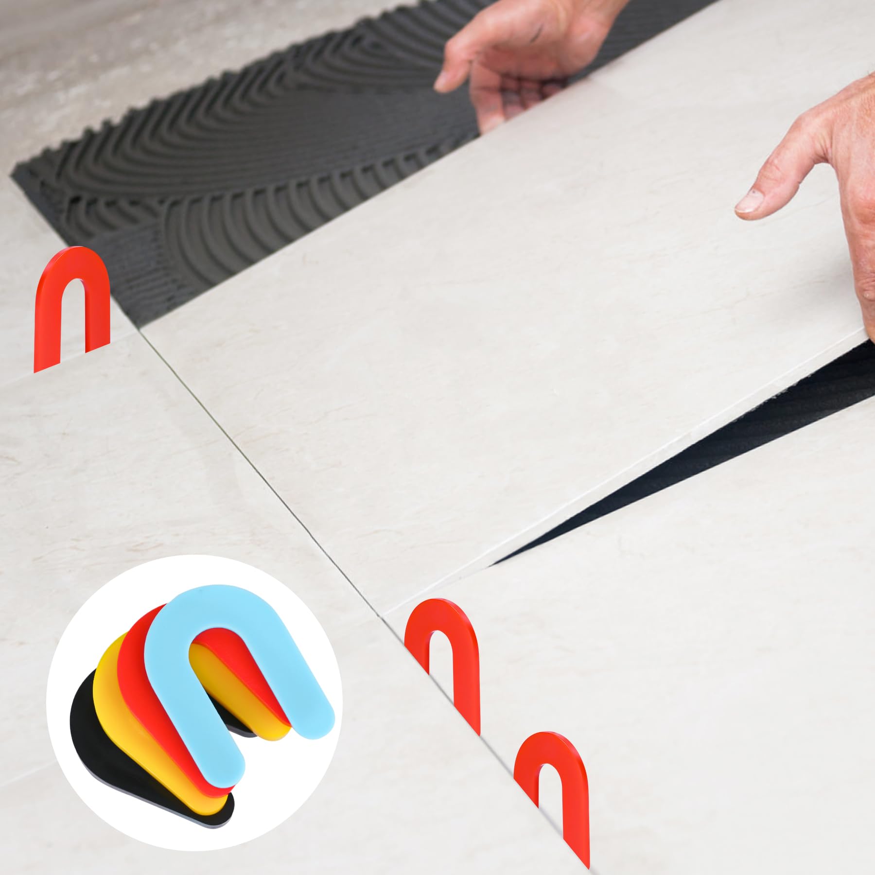 Podkładki dystansowe do płytek w kształcie litery U, 3 mm, 400 szt., plastikowe podkładki w kształcie litery U, do systemu poziomowania płytek, ściany podłogowej, płytki ceramicznej, montaż kamienia -