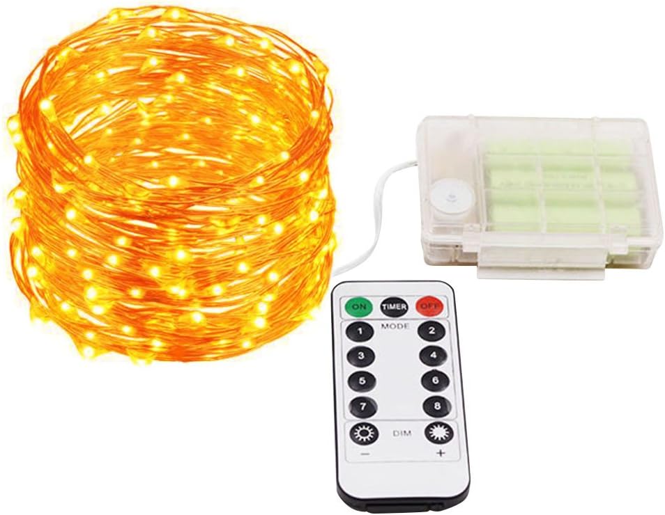 Fairy Lights Battery Powered Led Lights for Outdoors with Remote Control (20M+2M, IP65 Waterproof, 8 Modes) for Garden, Patio, Wedding and Party - Warm White (Batteries not Included in Package)