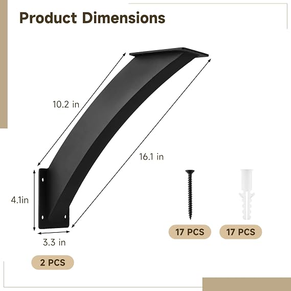 2 Pcs Heavy Duty 45 Degree Angle Support Brackets - 4''x 4'' (Actual Tube Dia: 3.2x 3.2) Steel Pergola Bracket for Gazebo, Wood Beam Support Hardware with Mounting Screws