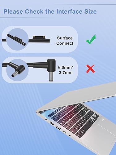 Miniatura 2 de Cargador de superficie de 65 W para Microsoft Surface Pro 3 4 5 6 7 7+ 8 9 10 X Surface Laptop 7 6 5 4 3 2 1, Surface Book 3 2 1 Surface Go 4 3 2 1