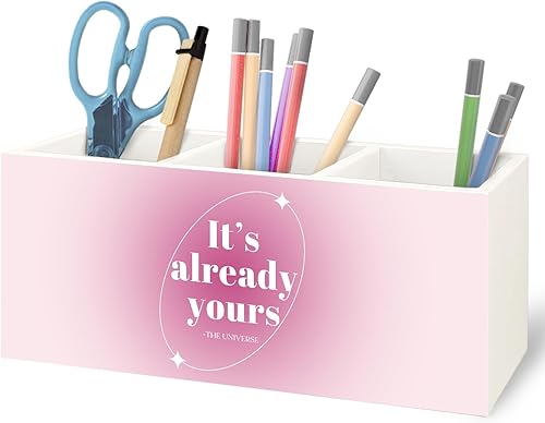 Miniatura 10 de What the Best That Could Happen - Soporte inspirador de madera para lápices para accesorios de escritorio de oficina, decoración de escritorio ¿Qué