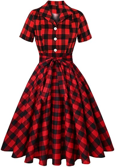 retro checkered dress