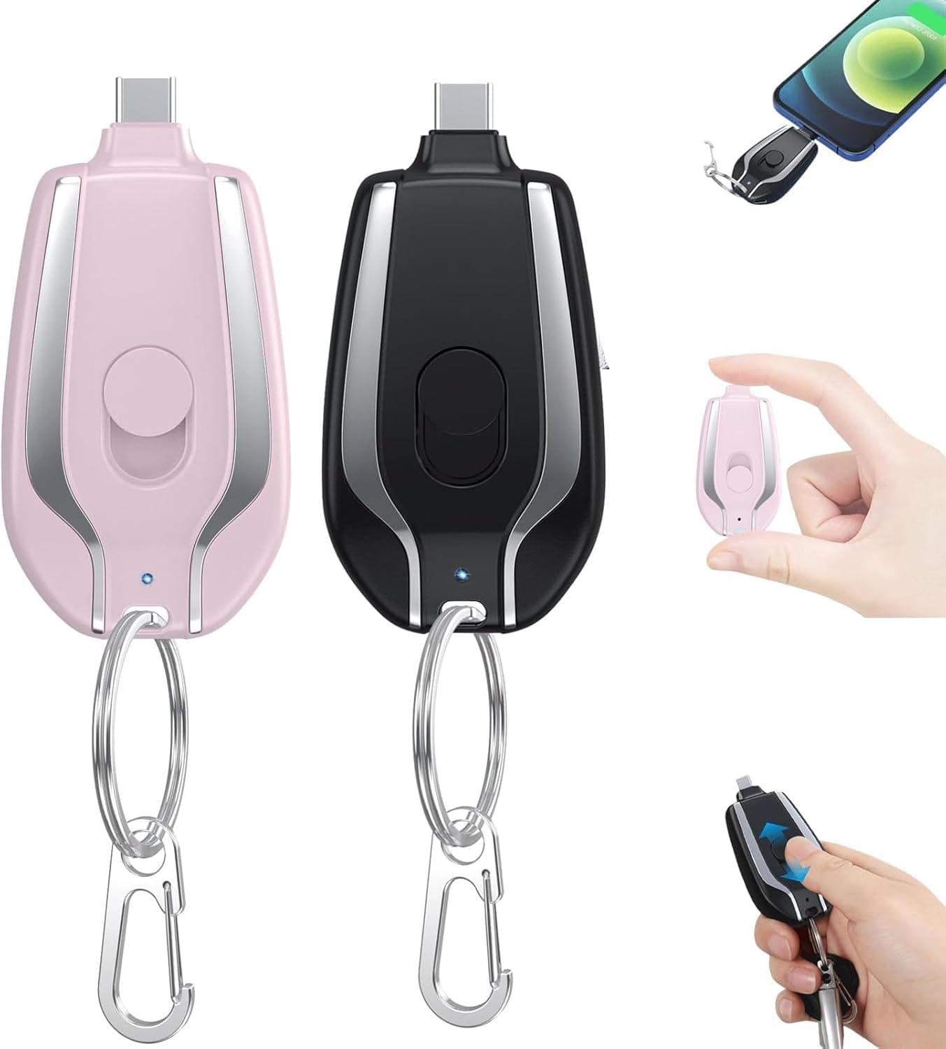 Chargeur Solaire Portable 1500 MAh Avec Lampe Torche - Porte-clés, Résistant à L'eau