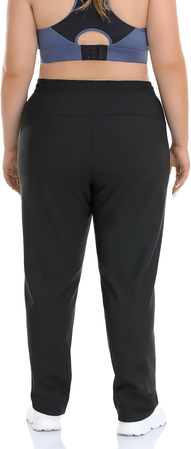 ZERDOCEAN Women's Plus Size Fleece Lined Pants Casual Winter Thermal Lounge Pants with Zippered Pockets Drawstring - Image 5