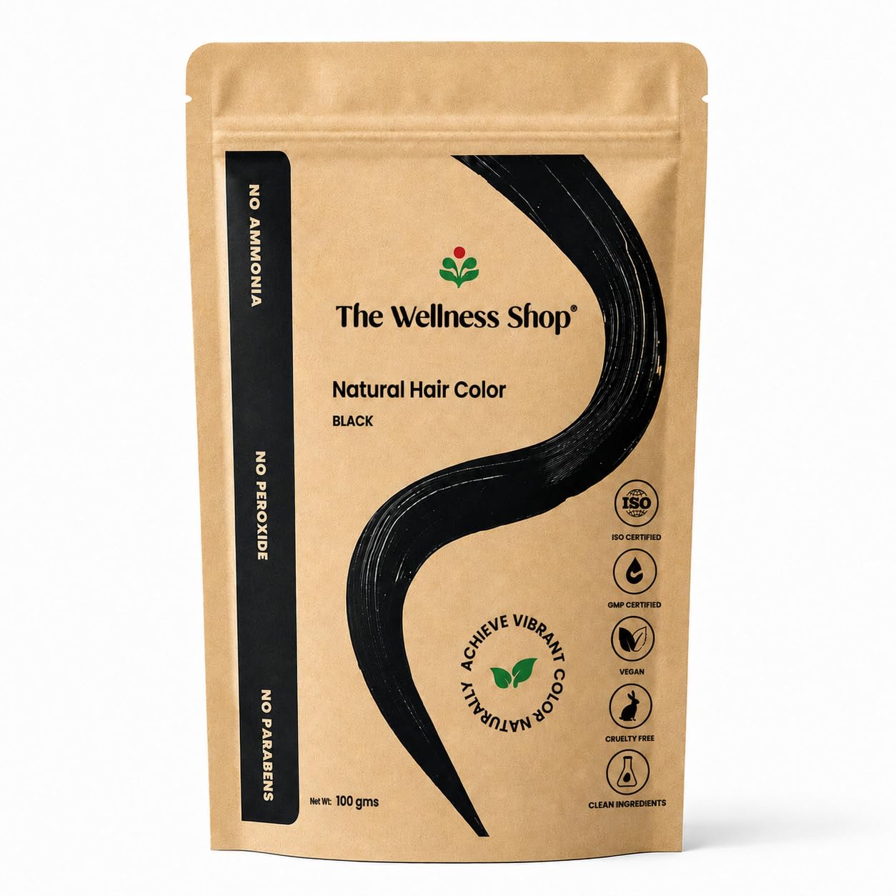 The Wellness Shop - Natural Black Hair Color | Long-lasting Hair Color & Healthy Shine | Ammonia Free Long Lasting Color for Stronger & Silkier Hair for Men and Women | Pack Of 1 (100gm / 3.38 fl oz)-picture-39