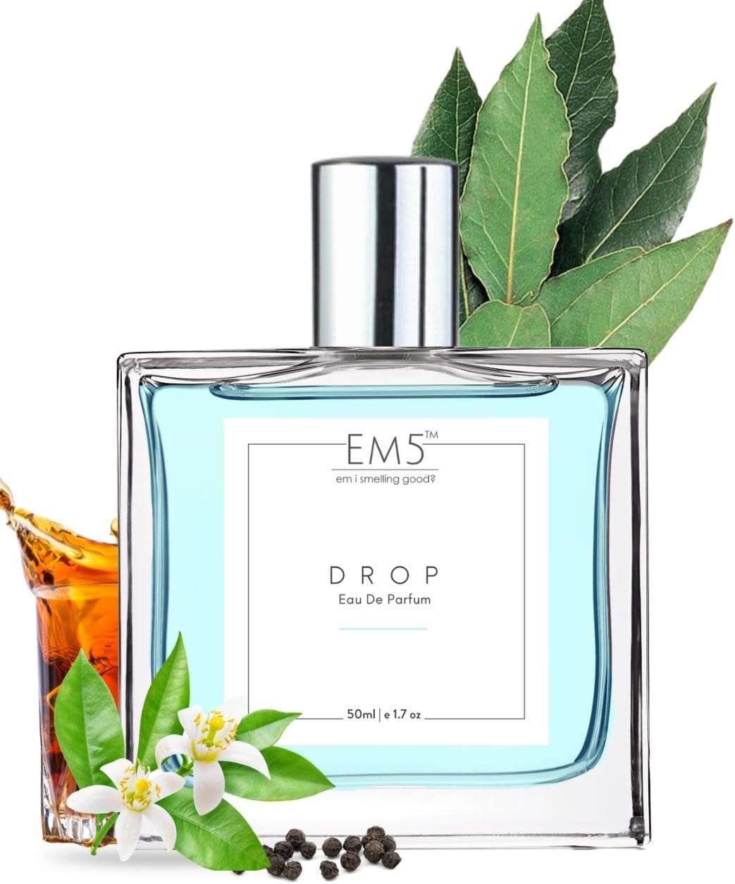 - EM5 Drop Perfume for Men | Amber Spicy Whisky | Eau de Parfum Spray | Strong and Long Lasting Fragrance | Luxury Gift for Him