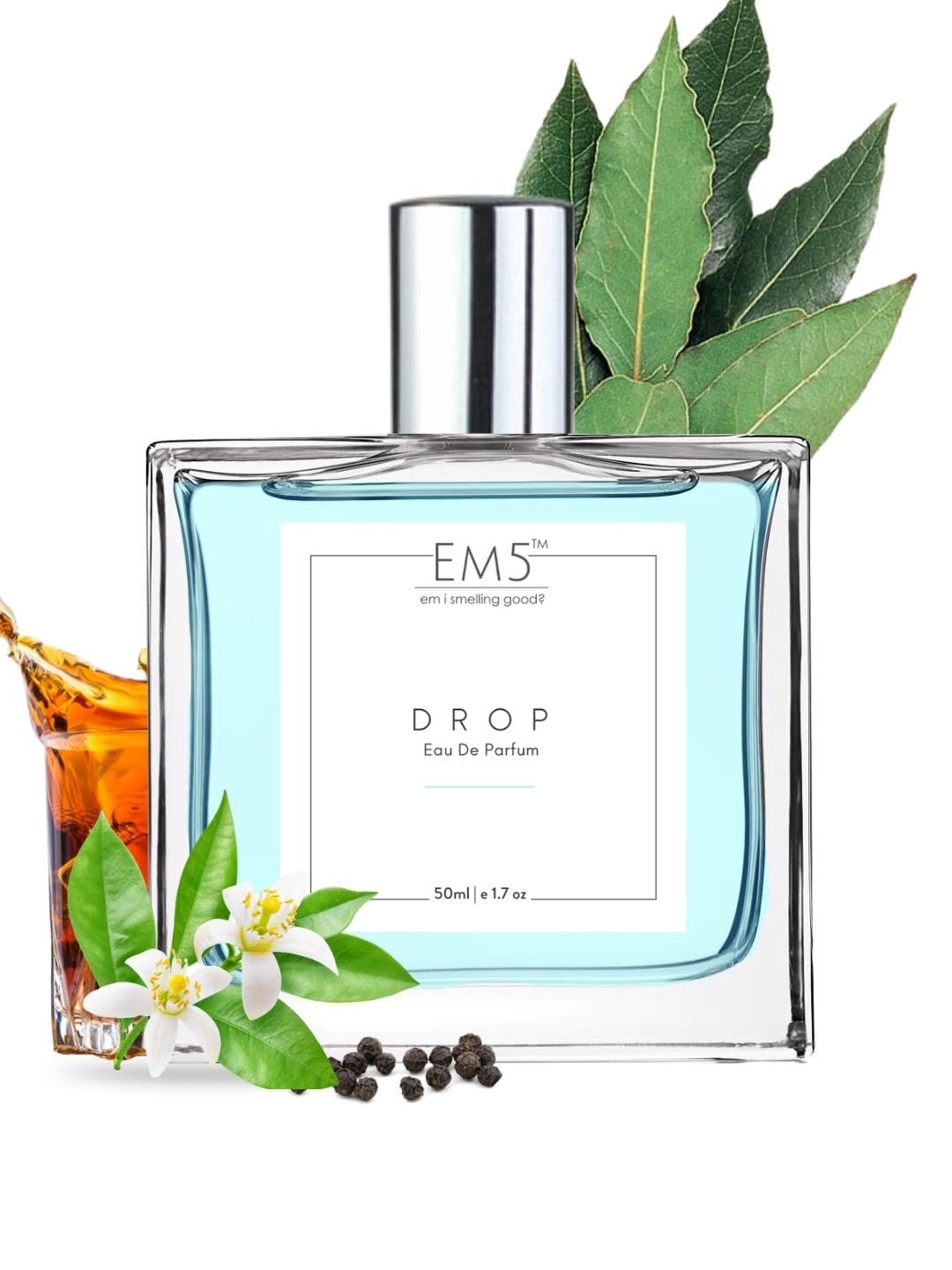EM5 Drop Perfume for Men | Amber Spicy Whisky | Eau de Parfum Spray | Strong and Long Lasting Fragrance | Luxury Gift for Him