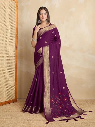 DOI MOI maroon maheshwari silk saree – image 5