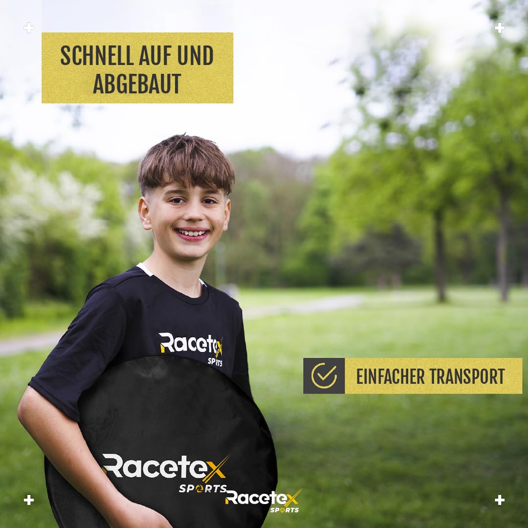 Racetex Fussballtore für Garten Kinder – 2er Set mit verstärkten Glasfaserstangen – Fußballtor Kinder inkl. Ball, Pumpe, Erdanker und Tasche zum Transportieren – Tore Fußball Kinder