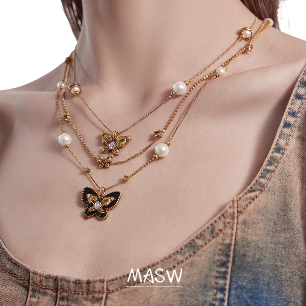 Gothic personality Butterfly necklace Fashion butterfly element women's necklace (M2851) - Image 3