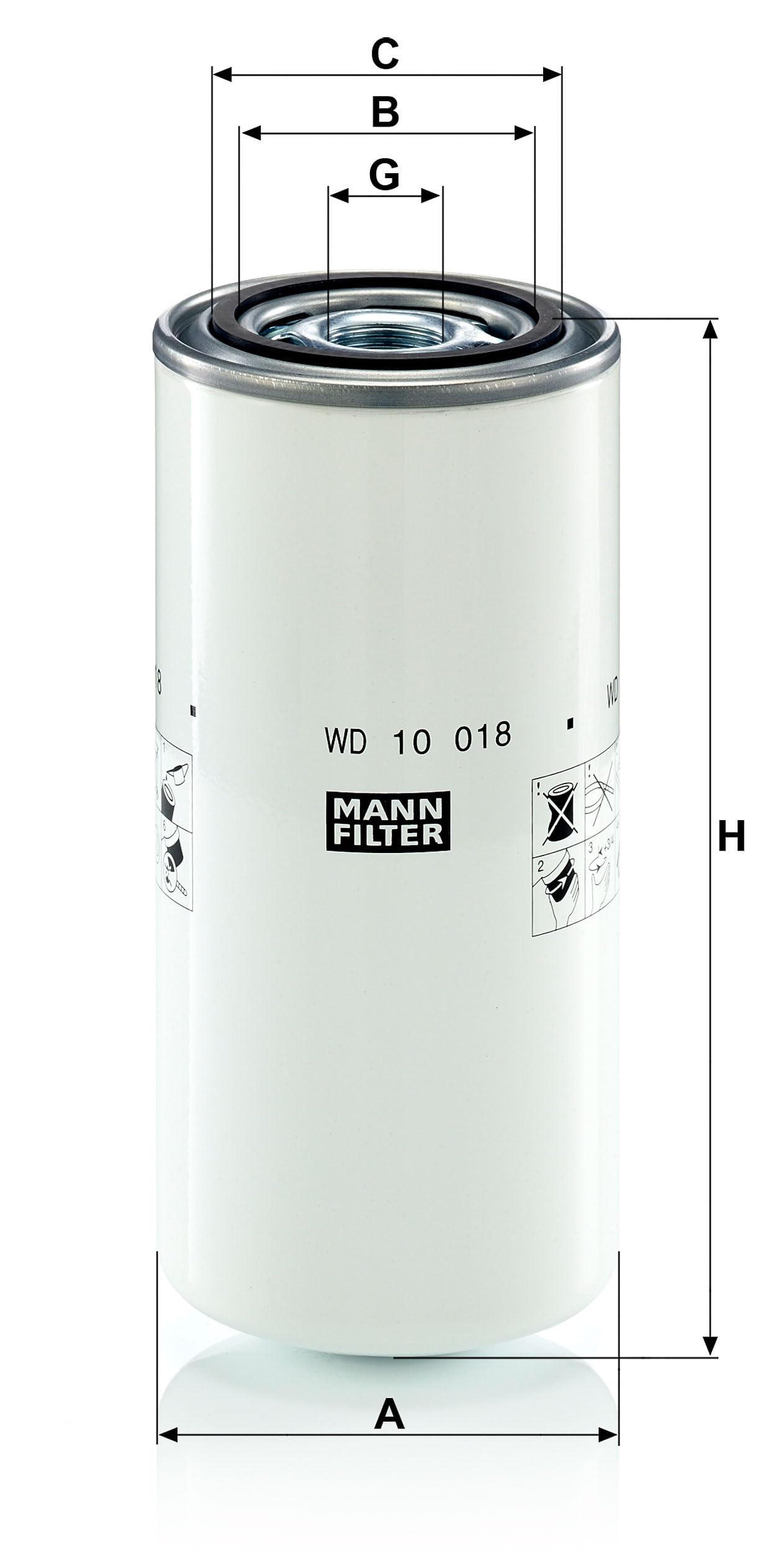 MANN-FILTER WD 10 018 Filtro dell'olio Sistema idraulico - per Applicazioni fuori strada