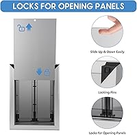 Vista 5 de Puerta grande para perro, puerta de aluminio resistente a la intemperie con cierre automático, paneles dobles fáciles de instalar, puerta
