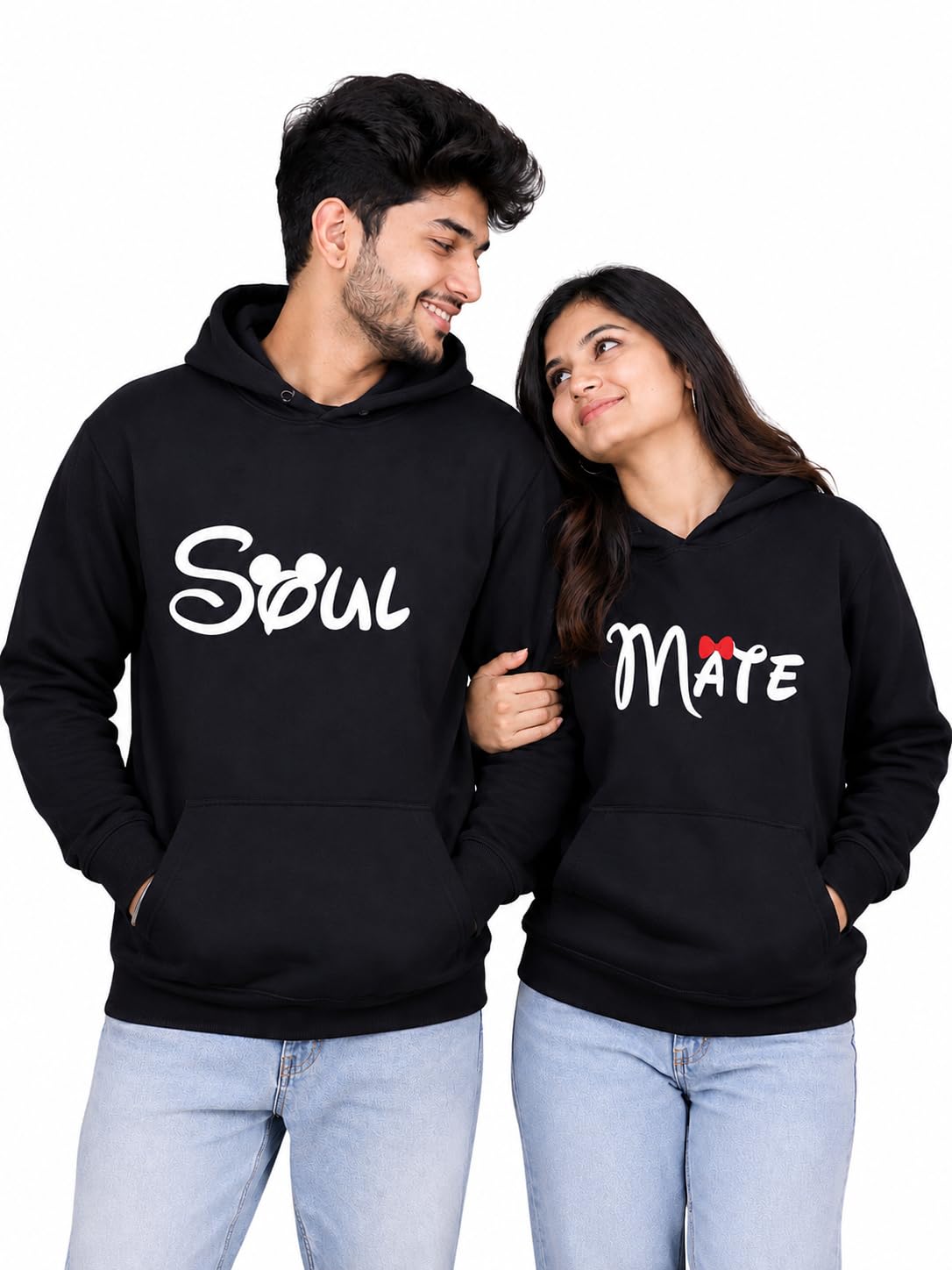 Couple Hoodie Cotton Warm Pullover Printed Soul Mate Hoodies - Pack of 2-image-43