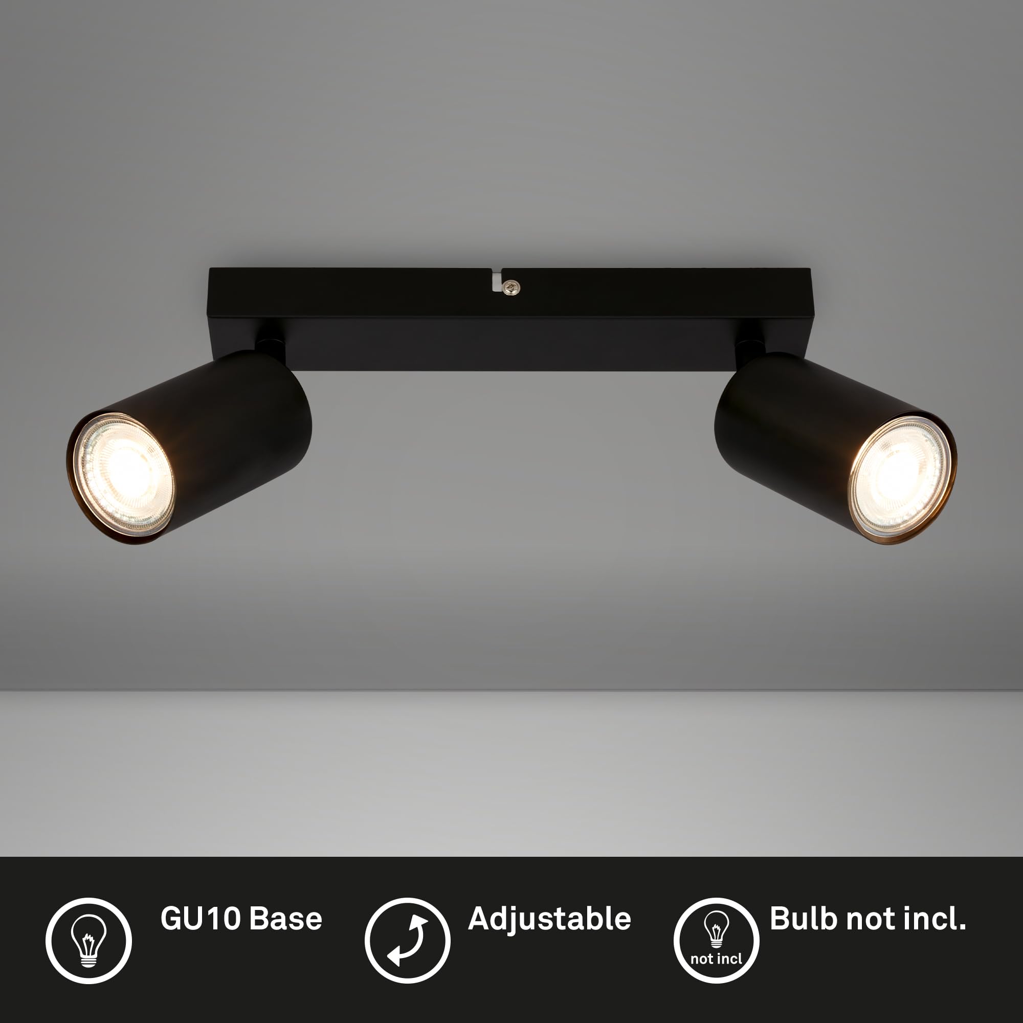 BRILONER, LED Ceiling Spotbar, 2 x GU10 max 9W, Adjustable Ceiling Spot Lights, Living Room, Kitchen Lights - Image 2
