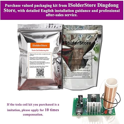 Miniatura 9 de ISolderStore Kit de bobina mini Tesla de 15 W kit electrónico de bricolaje mini música Tesla bobina de plasma altavoz kit de práctica de soldadura