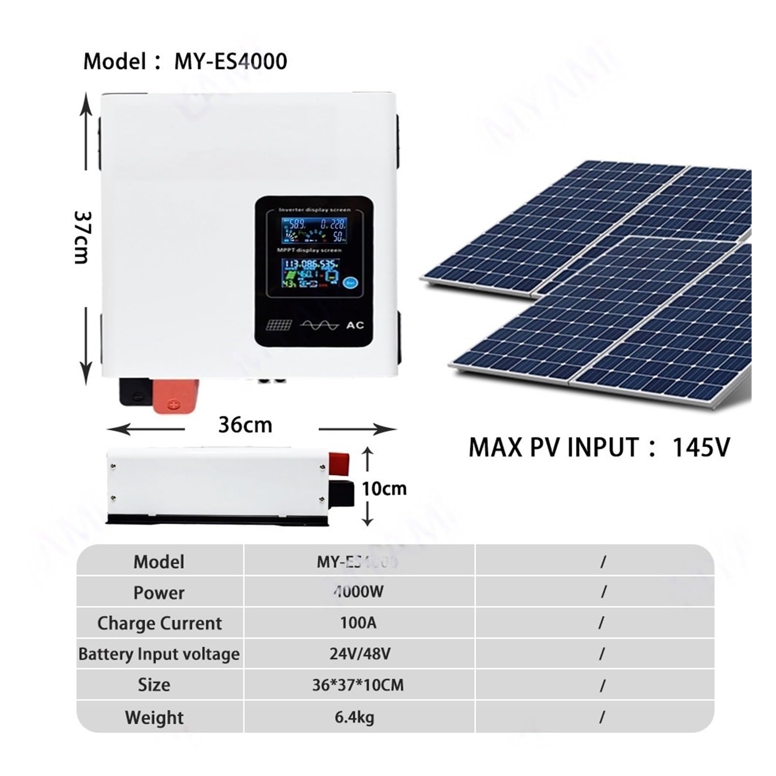 Inverter ibrido solare MPPT, inverter solare ad alta potenza MY-ES4000S