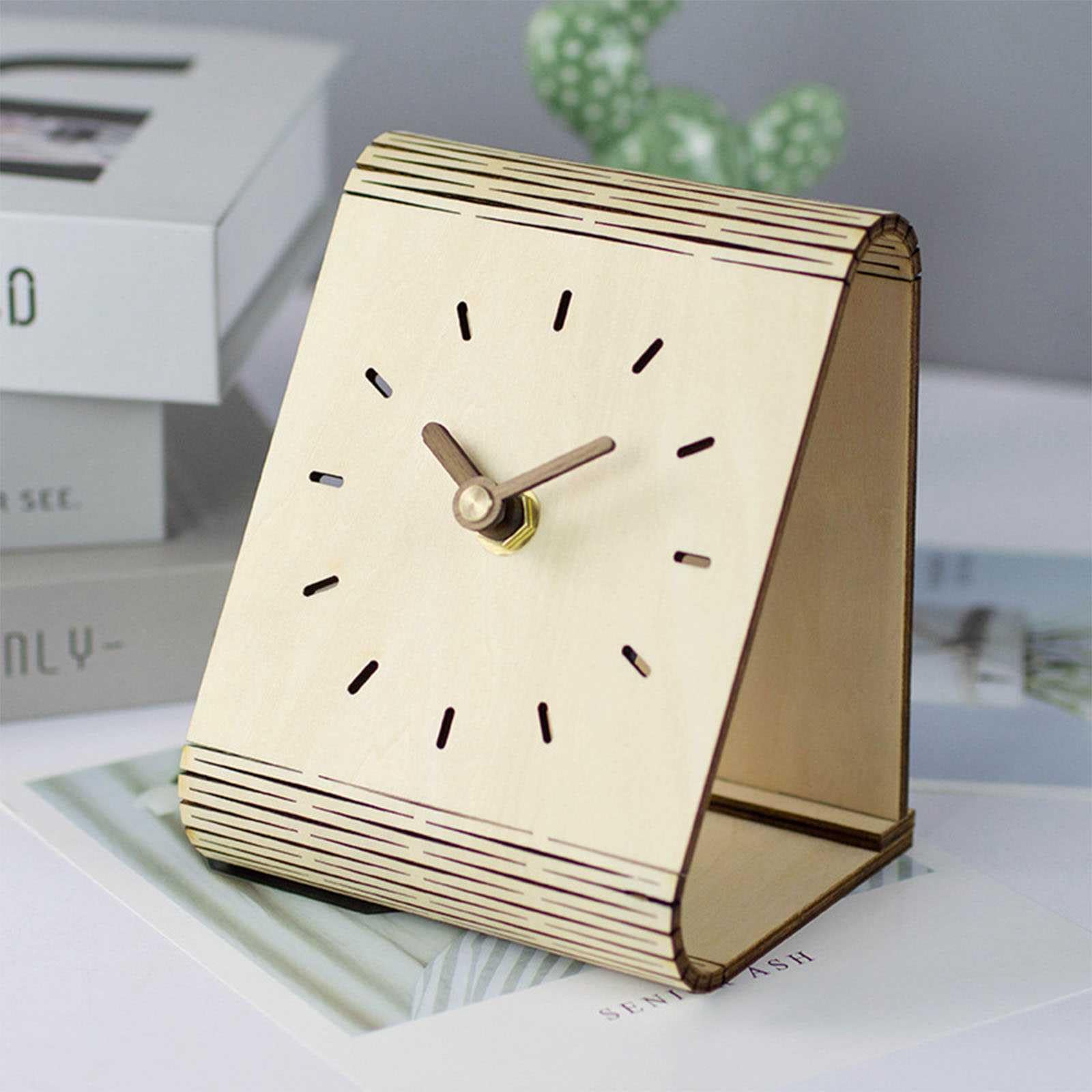 Orologi da Parete, Orologio da Tavolo Silenzioso Moderno in Legno Soggiorno Ornamenti