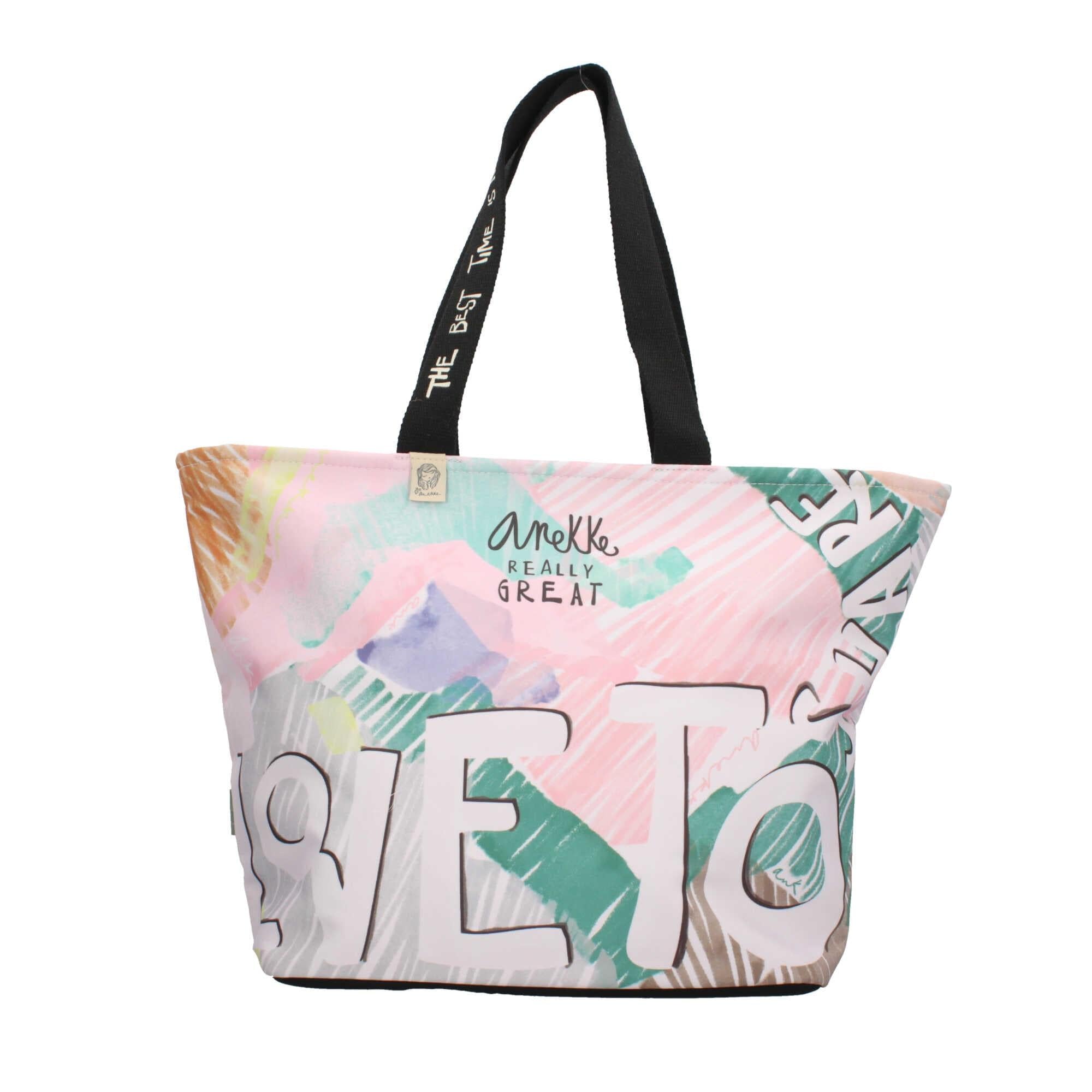 Borsa Da Spiaggia Anekke Spaziosa - 49x35x15 Cm, Con 2 Manici E Chiusura Lampo, Multicolore, Per Donna