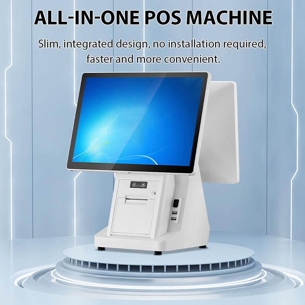 Sistema POS Per Vendita Al Dettaglio E Ristoranti, Terminale POS All-In-One, Registratore Di Cassa Professionale Per Piccole Imprese, Touchscreen Da 15,6 Pollici,Single screen