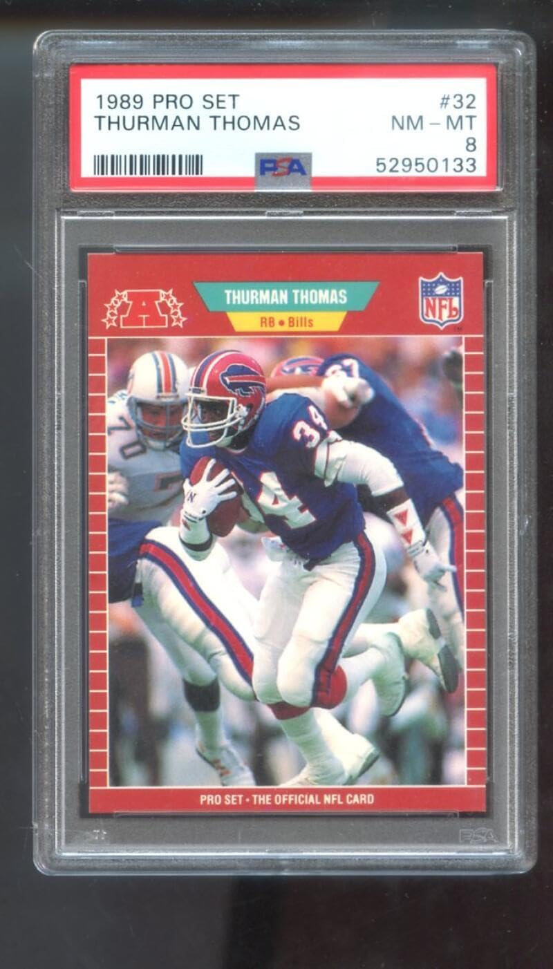 1989 Pro Set #32 Thurman Thomas ROOKIE RC PSA 8 Graded Football Card Buffalo Bills NFL ProSet