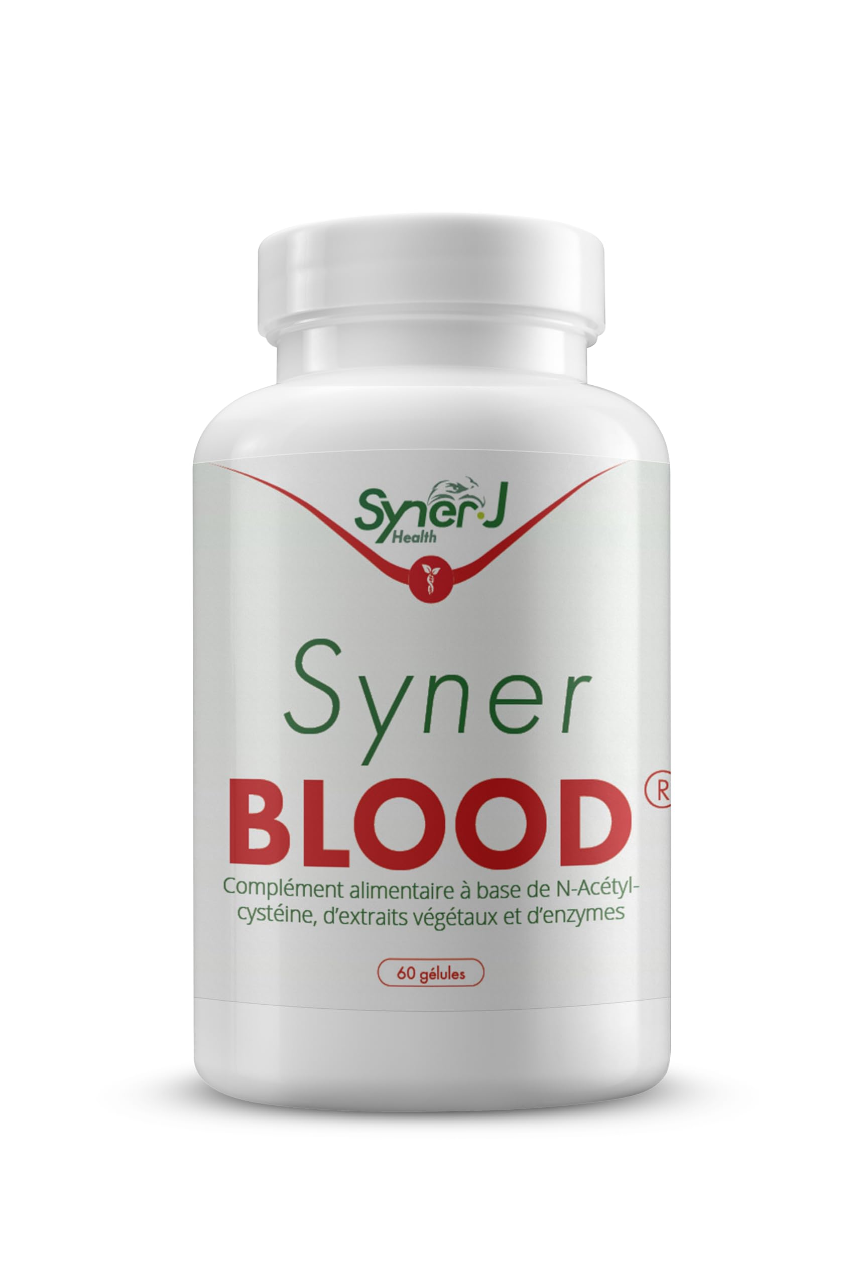 SynerBLOOD | Complément Circulatoire Naturel | NAC, Vigne Rouge, Petit Houx, Marron d’Inde, Nattokinase, Bromélaïne | 60 Gélules | 1 Mois | SynerJ Health