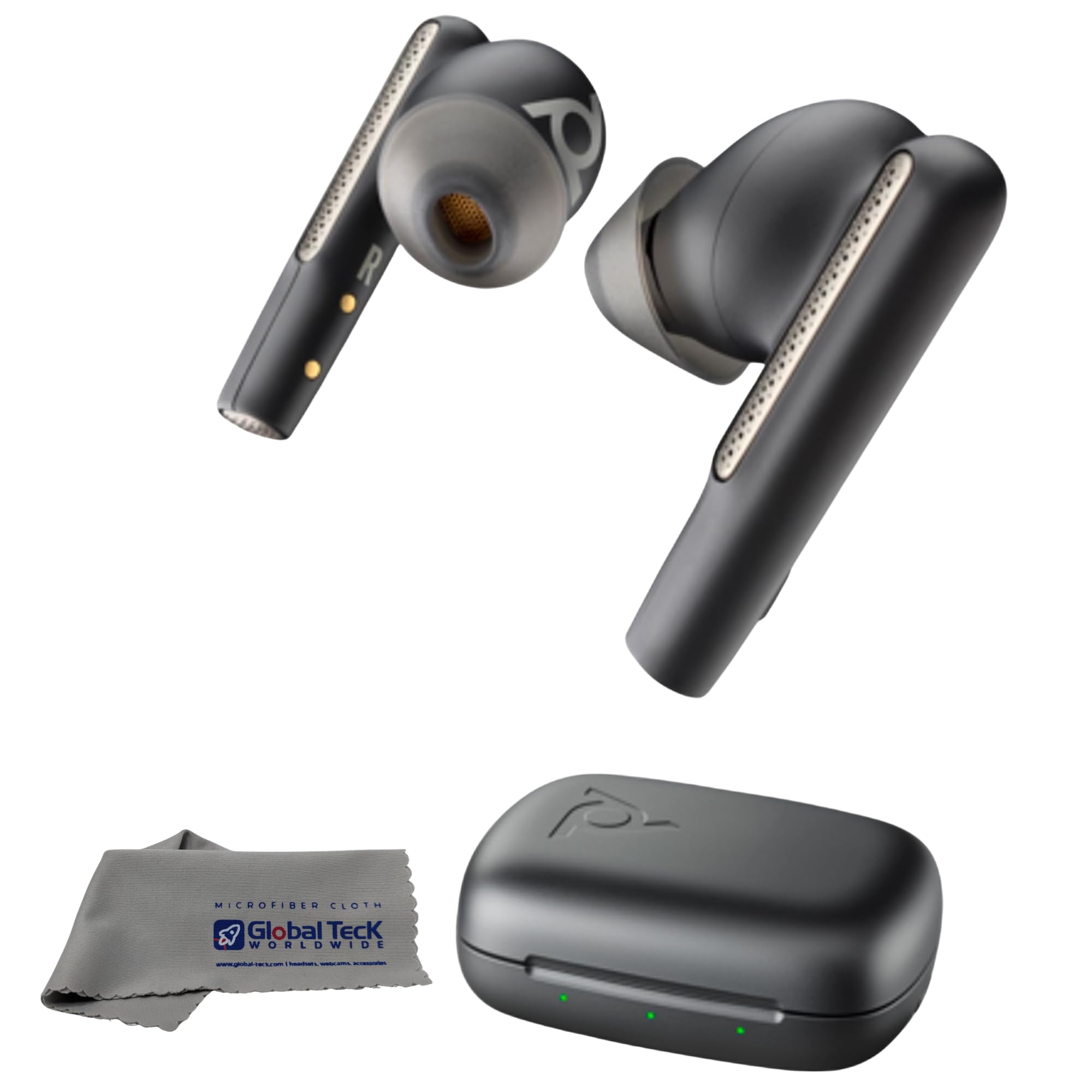 Poly Plantronics Voyager Free 60 Bluetooth UC Earbuds with Basic Charge Case (USB-C, Black) - Global Teck Bundle with Microfiber Cloth - Compatible with the Most Popular and Latest Meeting Platforms-image-23