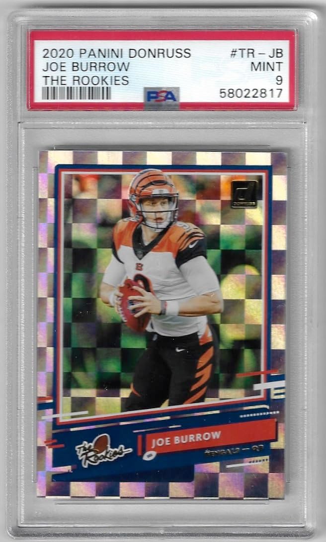 Joe Burrow PSA Graded 9 Mint The Rookies Special Insert Collectible Football Card - 2020 Panini Donruss Football Card #TR-JB (Bengals)