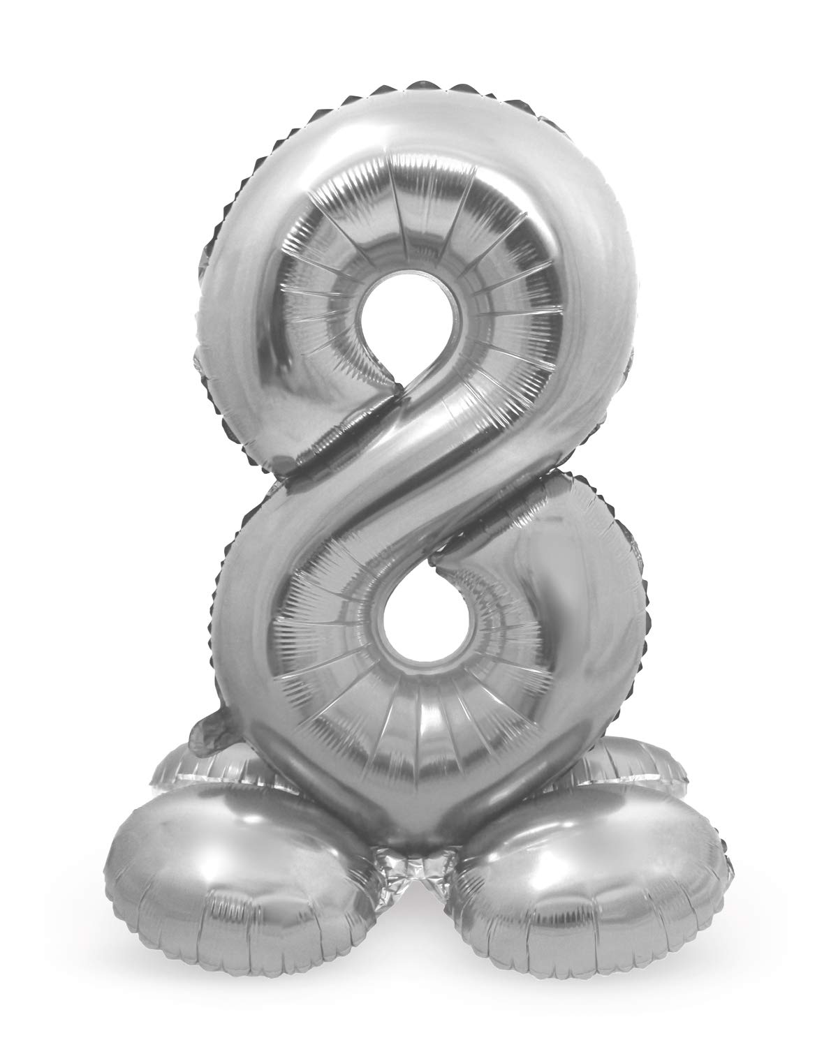 Folat - Foil Balloon with Standard Number 8 Silver - 72 cm