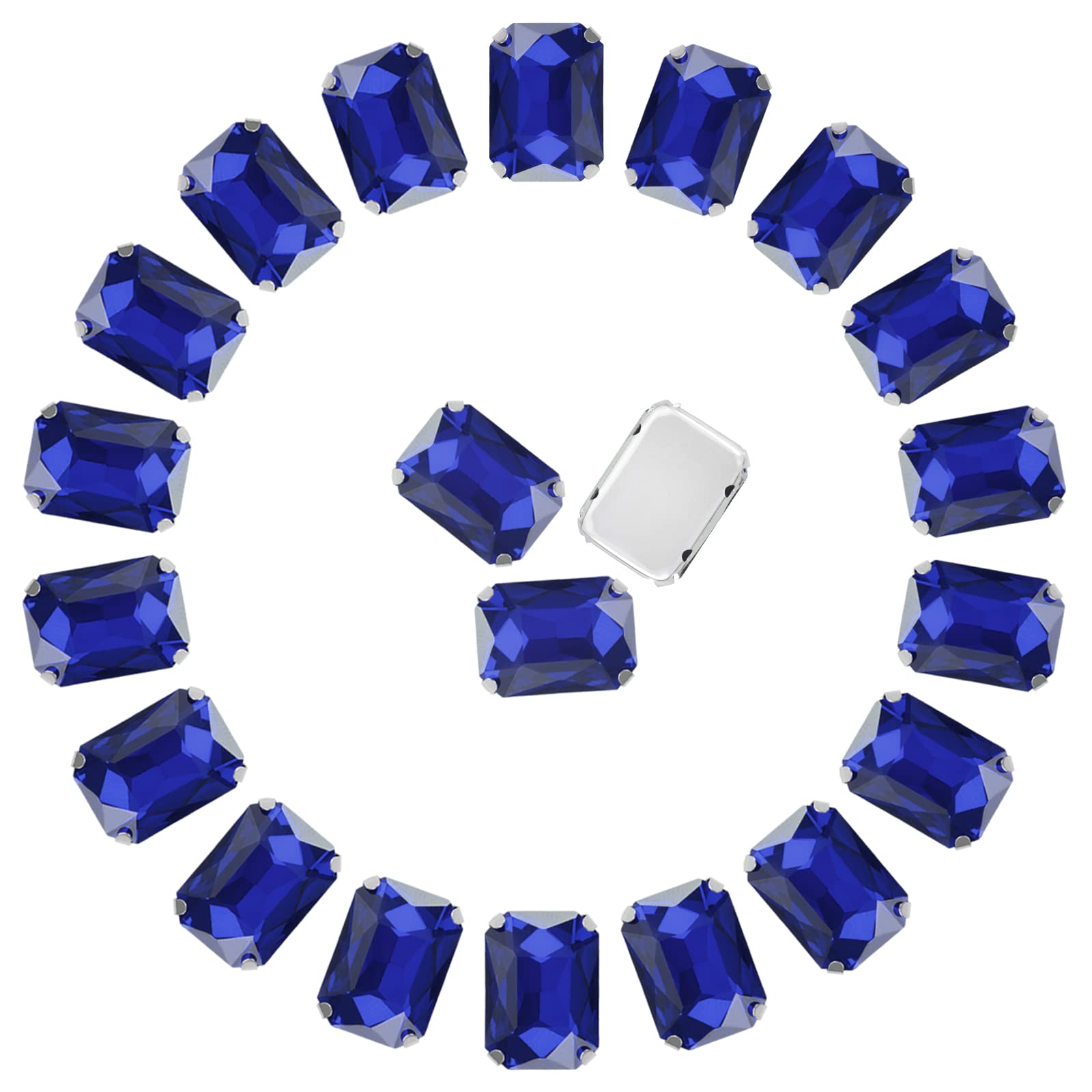 Amazon.com: Sew on Rhinestones Dropower 67PCS 13 × 18 mm Rectangle ...