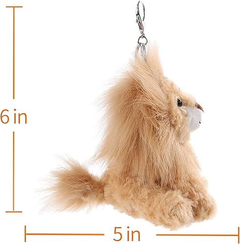 Miniatura 2 de Apricot Lamb Cute Toys - Llavero suave de peluche de león amarillo para bolsa de niños, bolso, mochila y bolso (6 pulgadas), Amarillo