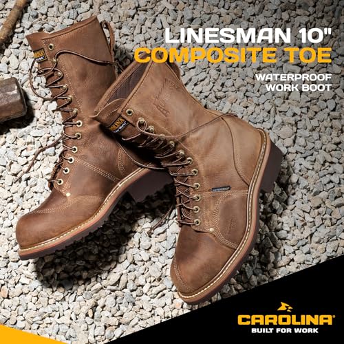 Carolina Linesman 10" Waterproof Work Boot for Men - Durable, Slip-Resistant, Ideal for Construction & Outdoor Work2