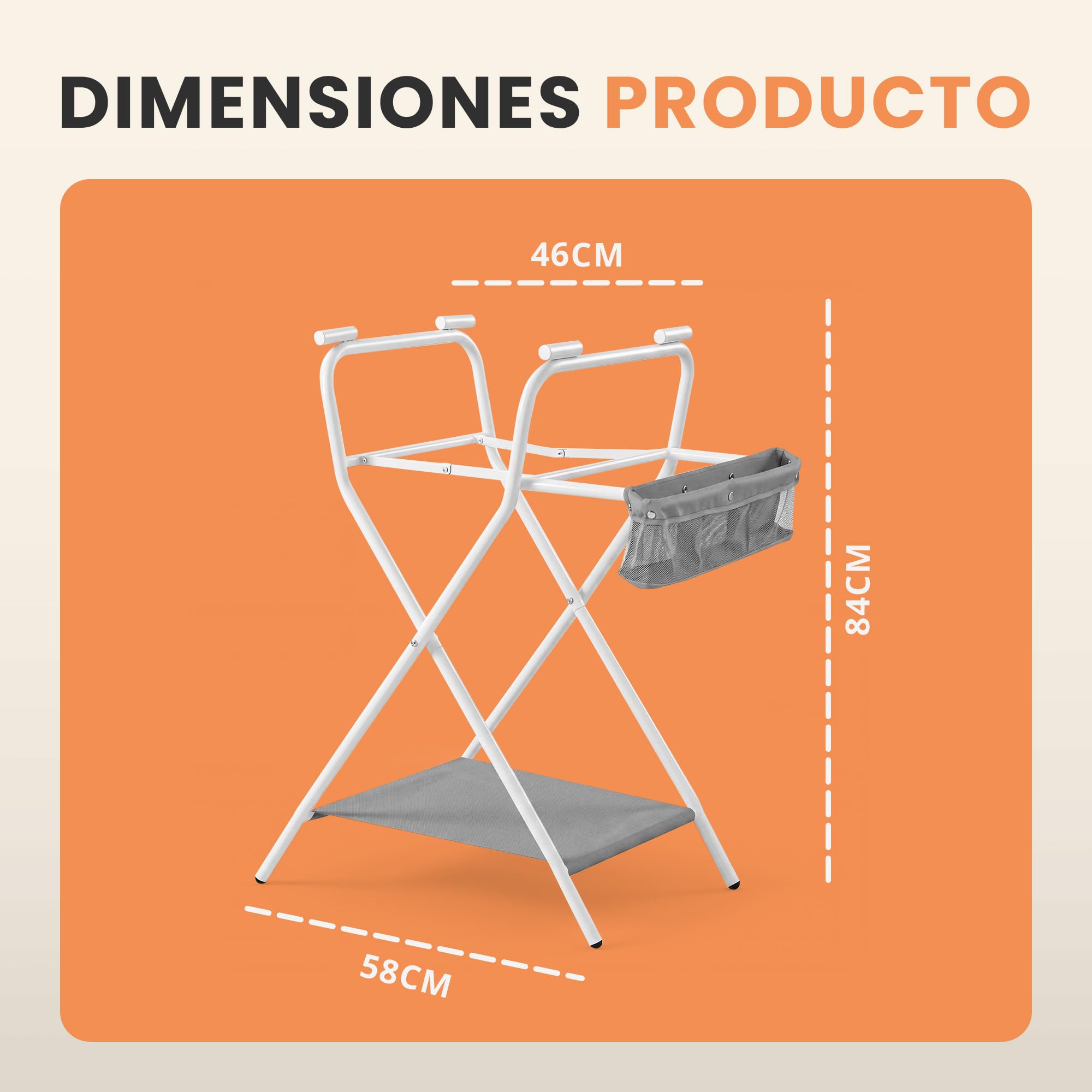 JUPPLIES Soporte Plegable para Bañera de Bebé | Estructura Estable y Segura con Patas Antideslizantes | Ligero, Compacto y Fácil de Guardar | Compatible con Múltiples Modelos