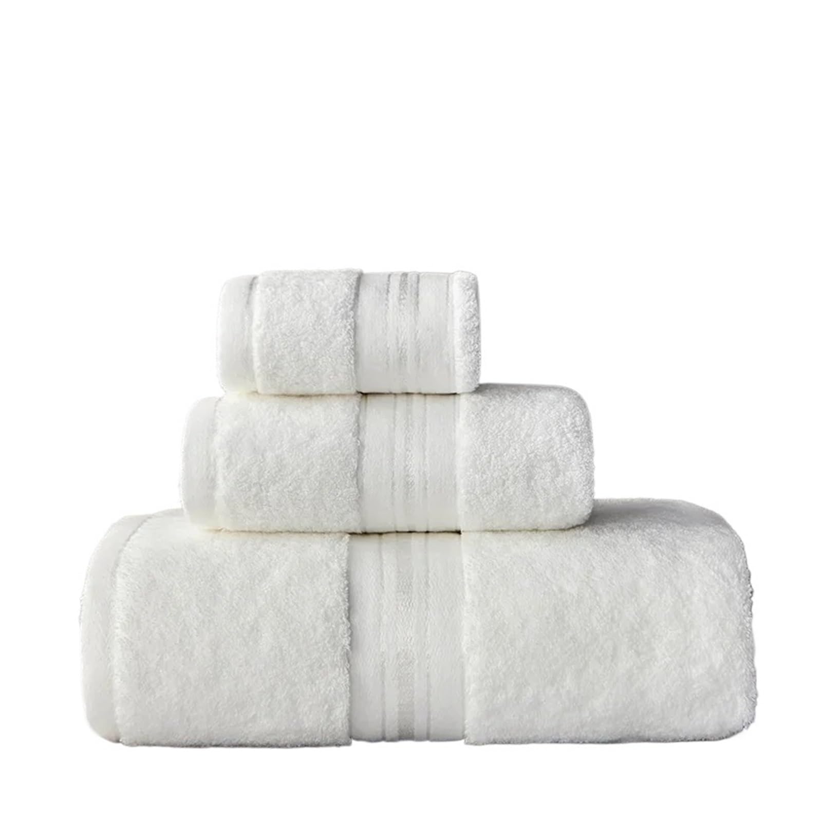 Juego de toallas de baño de algodón premium con 3 piezas blancas de alta densidad